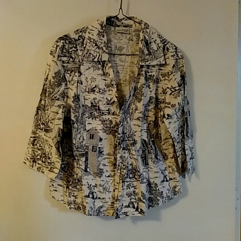 Country print blouse